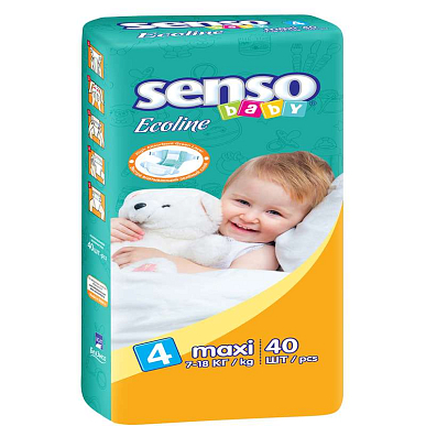 Подгузники для детей Сенсо Бэби Ecoline Maxi 7-18кг 40 шт.