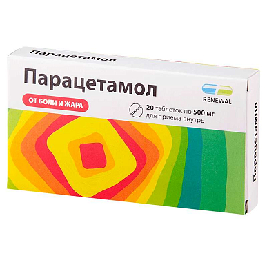 Парацетамол таблетки 500 мг №20 Renewal