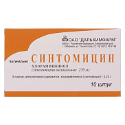 Синтомицина суппозитории вагинальные 0,25 №10