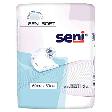 Пеленка впитывающая Seni soft (Сени софт) 60 см х 60 см 5 шт.