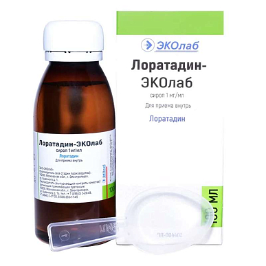 Лоратадин-Эколаб сироп для приема внутрь 1 мг/мл 100мл в компл. с мерной ложкой