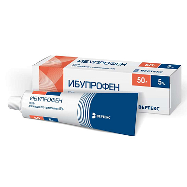 Ибупрофен-Вертекс гель для наружного применения 5% 50 г