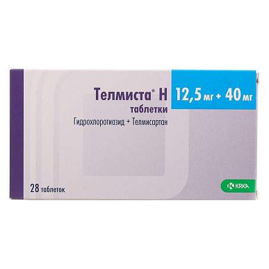 Телмиста Н таблетки 12,5 мг + 40 мг №28