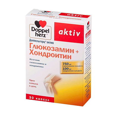Доппельгерц Актив Глюкозамин + Хондроитин капсулы 1232 мг №30 БАД