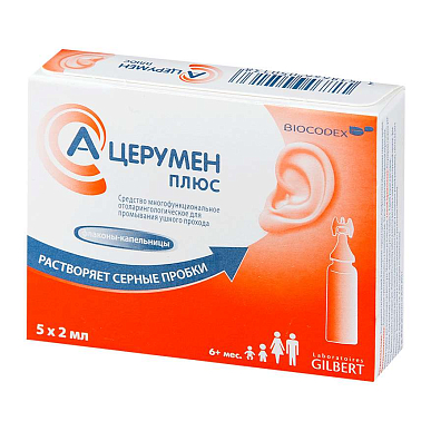 А-Церумен Плюс средство для промывания ушного прохода 2 мл 5 шт. фл.-капельница