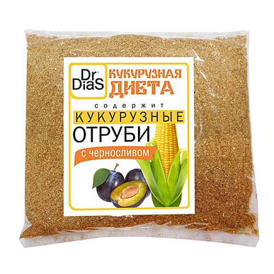 Отруби Dr. Dias Кукурузная диета кукурузные с черносливом 180 г