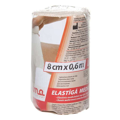 Бинт эластичный медицинский компрессионный Lauma 0,6 м х 8 см