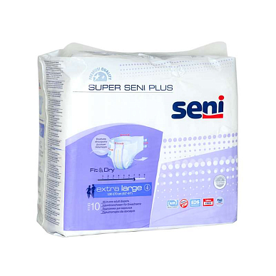 Подгузники для взрослых &quot;Seni&quot; super seni plus extra large р.4 (130-170см) 10 шт.