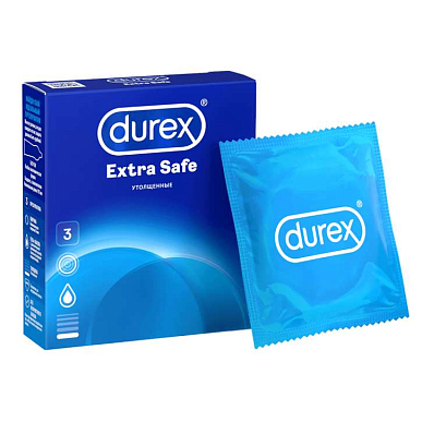 Презервативы Durex (Дюрекс) Extra Safe 3 шт. (гладкие, утолщенные)