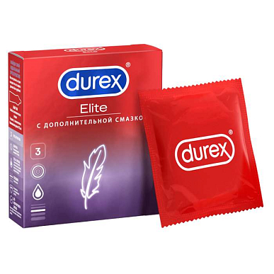 Презервативы Durex (Дюрекс) Elite 3 шт. сверхтонкие, гладкие