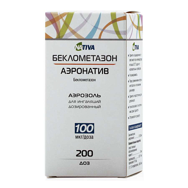 Беклометазон-аэронатив аэр. д/инг. дозир. 100 мкг/доза 200 доз +насад.-распыл.