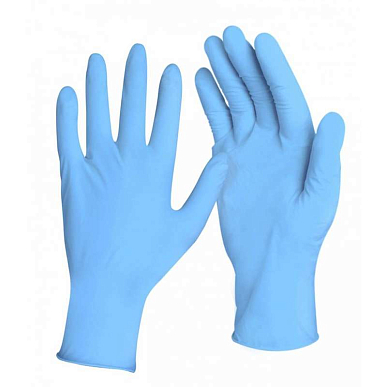 Перчатки нитриловые смотровые нестерильные неопудренные текстур. р.8-9 (L) пара (голубые)