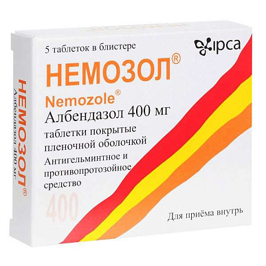 Немозол таб. покрытые пленочной обол. 400 мг №5