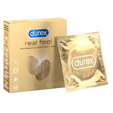 Презервативы Durex (Дюрекс) Real Feel 3 шт. (естественные ощущения)
