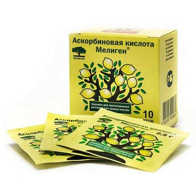 Аскорбиновая кислотата-Мелиген пакетик 2,5 г 10 шт. БАД