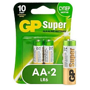 Батарейка АА GP Super Alkaline LR6 2BL (Арт. 0027) 2 шт.