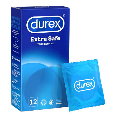 Презервативы Durex (Дюрекс) Extra Safe 12 шт. (гладкие, утолщенные)