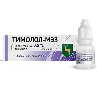 Тимолол-МЭЗ глазные капли 0,5% 5 мл фл.-капельница