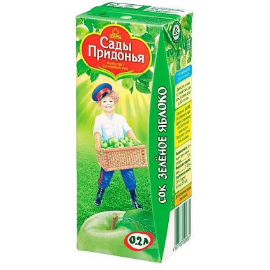 Сок Сады Придонья зеленое яблоко 200 мл с 4 мес.