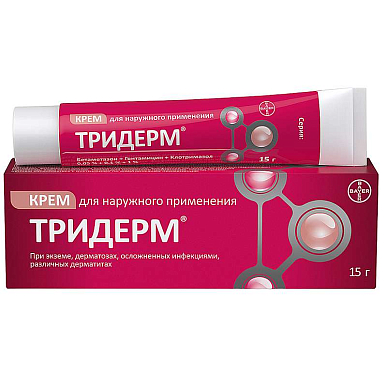 Тридерм крем для наружного применения 15 г