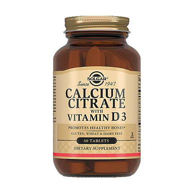 Солгар Цитрат кальция с витамином Д3 таблетки №60 БАД