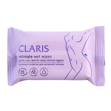 Салфетки влажные Claris (Кларис) для интимной гигиены 15 шт.
