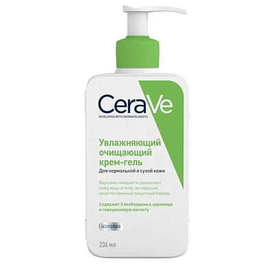 Цераве (CeraVe) крем-гель увлажняющий очищающий для норм., сух. кожи лица и тела 236 мл