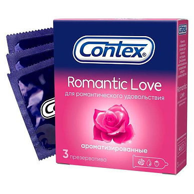 Презервативы Contex (Контекс) Romantic Love (гладкие, ароматизир.) 3 шт.