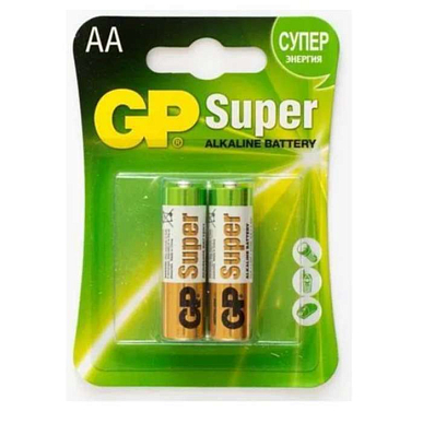 Батарейка АА GP Super Alkaline LR6 2BL (Арт. 0027) 2 шт.