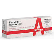 Гепарин-Акрихин гель для наружного прим. 1000 МЕ/г 30 г