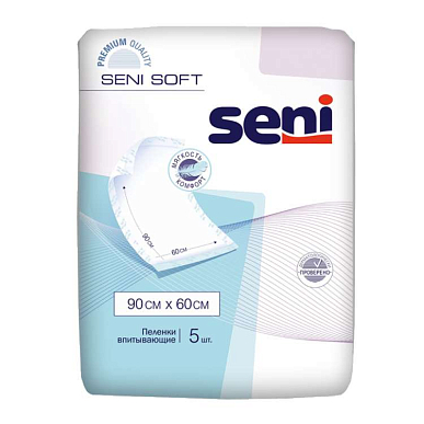 Пеленка впитывающая Seni soft (Сени софт) 90 см х 60 см  5 шт.