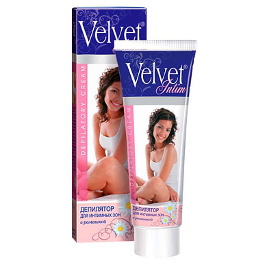 VELVET (Вельвет) крем для депиляции для интимных зон 100 мл с ромашкой