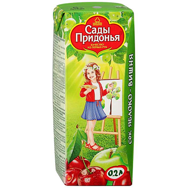 Сок Сады Придонья яблочно-вишневый 200 мл с 5 мес.