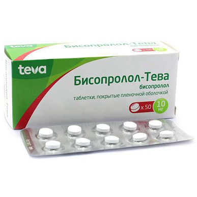 Бисопролол-Тева таб. покрытые пленочной обол. 10 мг №50