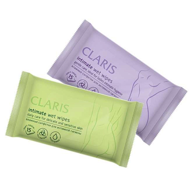 Салфетки влажные Claris (Кларис) для интимной гигиены 15 шт.