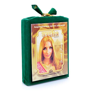 Ааша (Aasha) аюрведическая краска для волос Золотой блонд 100 г