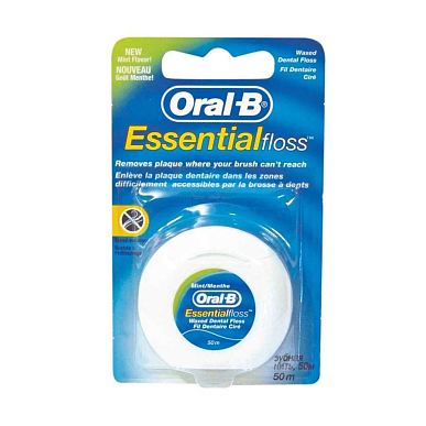 Oral B Essential зубная нить вощеная с мятой 50 м